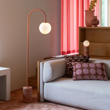 Lampadare - Lampa podea din travertin terra si sticla Tivoli