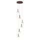 Pendule, Lustre suspendate - Lustra cu 6 pendule din sticla, Murano burgundy