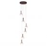 Lustra cu 6 pendule din sticla, Murano burgundy