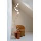 Pendule, Lustre suspendate - Lustra cu 6 pendule din sticla, Murano burgundy