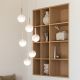 Pendule, Lustre suspendate - Lustra cu 6 pendule din sticla, Murano sand