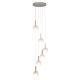 Pendule, Lustre suspendate - Lustra cu 6 pendule din sticla, Murano sand