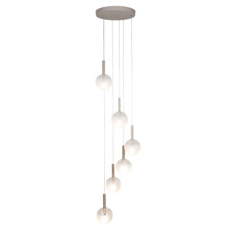 Pendule, Lustre suspendate - Lustra cu 6 pendule din sticla, Murano sand