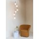 Pendule, Lustre suspendate - Lustra cu 6 pendule din sticla, Murano sand