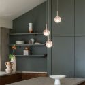Lustra cu 3 pendule din sticla, Murano sand