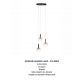 Pendule, Lustre suspendate - Lustra cu 3 pendule din sticla, Murano burgundy