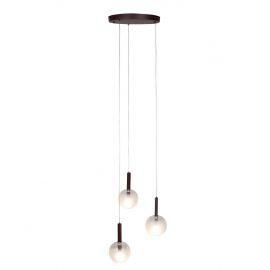 Pendule, Lustre suspendate - Lustra cu 3 pendule din sticla, Murano burgundy