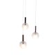 Pendule, Lustre suspendate - Lustra cu 3 pendule din sticla, Murano burgundy