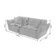 Canapele - Canapea XXL CLOUD 260cm, catifea Vogue gri