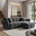 Canapea XXL CLOUD 260cm, catifea Vogue gri