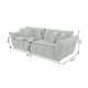 Canapele - Canapea XXL CLOUD 260cm, material boucle verde salvie