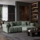 Canapele - Canapea XXL CLOUD 260cm, material boucle verde salvie