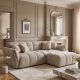 Canapele - Canapea XXL CLOUD 260cm, material boucle champagne greige