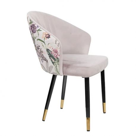 Seturi scaune, HoReCa - Set 2 scaune MAISON CLASSIQUE catifea liliac, model floral
