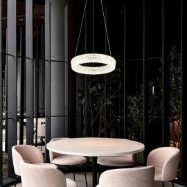 Pendule, Lustre suspendate - Lustra cristale din sticla LED CCT cu telecomanda LAUREL
