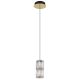 Pendule, Lustre suspendate - Lustra, Pendul auriu antic, sticla transparenta STEFANIE