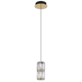 Pendule, Lustre suspendate - Lustra, Pendul auriu antic, sticla transparenta STEFANIE