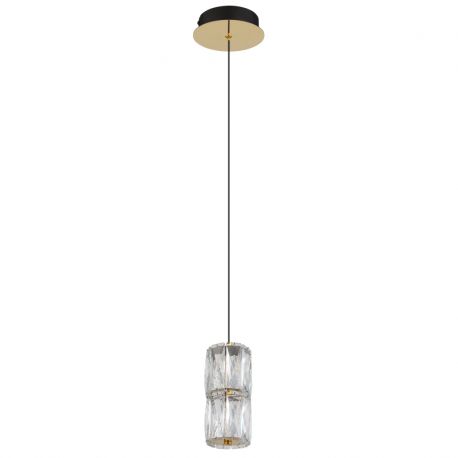 Pendule, Lustre suspendate - Lustra, Pendul auriu antic, sticla transparenta STEFANIE