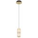 Pendule, Lustre suspendate - Lustra, Pendul auriu antic, sticla transparenta STEFANIE