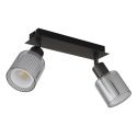 Plafoniera cu 2 spoturi metal negru, sticla VILLEGAS
