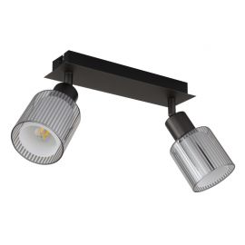 Plafoniere cu spoturi, Spoturi aplicate - Plafoniera cu 2 spoturi metal negru, sticla VILLEGAS