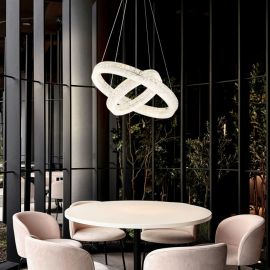 Pendule, Lustre suspendate - Lustra cristale din sticla LED CCT cu telecomanda LAUREL 60cm