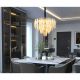 Candelabre, Lustre - Lustra suspendata metal auriu, cu cristale K9 ELINOR