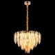 Candelabre, Lustre - Lustra suspendata metal auriu, cu cristale K9 ELINOR