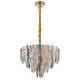 Candelabre, Lustre - Lustra suspendata metal auriu, cu cristale K9 ELINOR
