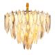 Candelabre, Lustre - Lustra suspendata metal auriu, cu cristale K9 ELINOR