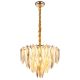 Candelabre, Lustre - Lustra suspendata metal auriu, cu cristale K9 ELINOR
