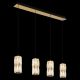 Pendule, Lustre suspendate - Lustra cu 4 pendule auriu antic, sticla transparenta STEFANIE
