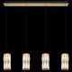 Pendule, Lustre suspendate - Lustra cu 4 pendule auriu antic, sticla transparenta STEFANIE