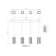 Pendule, Lustre suspendate - Lustra cu 4 pendule auriu antic, sticla transparenta STEFANIE