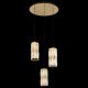 Pendule, Lustre suspendate - Lustra cu 3 pendule auriu antic, sticla transparenta STEFANIE