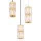 Pendule, Lustre suspendate - Lustra cu 3 pendule auriu antic, sticla transparenta STEFANIE