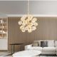 Pendule, Lustre suspendate - Lustra LED suspendata metal auriu, sticla transparenta FLORIELLA