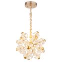 Lustra LED suspendata metal auriu, sticla transparenta FLORIELLA
