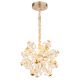 Lustra LED suspendata metal auriu, sticla transparenta FLORIELLA