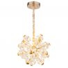 Lustra LED suspendata metal auriu, sticla transparenta FLORIELLA