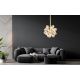 Pendule, Lustre suspendate - Lustra LED suspendata metal auriu, sticla transparenta FLORIELLA