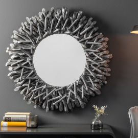 Oglinzi - Oglinda decorativa Riverside 80cm gri