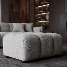 Banchete-Tabureti - Taburete, Suport picioare CLOUD 100cm, material boucle gri
