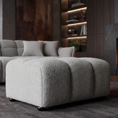 Banchete-Tabureti - Taburete, Suport picioare CLOUD 100cm, material boucle gri