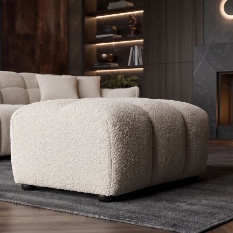 Banchete-Tabureti - Taburete, Suport picioare CLOUD 100cm, material boucle champagne greige