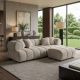 Banchete-Tabureti - Taburete, Suport picioare ADLON 100cm, material boucle champagne greige