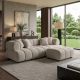 Canapele - Canapea XXL ADLON 255cm, material boucle champagne greige