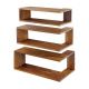Polite - Set din 3 piese raft perete colt exterior SURRREAL, lemn de sheesham