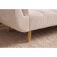 Canapele - Canapea extensibila BOUTIQUE 215cm catifea raiata bej