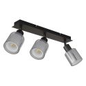 Plafoniera cu 3 spoturi metal negru, sticla VILLEGAS